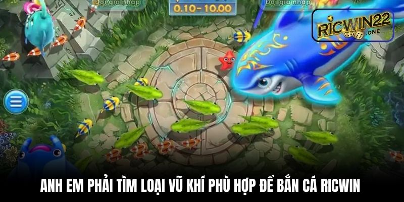 Anh em phải tìm loại vũ khí phù hợp để bắn cá Ricwin